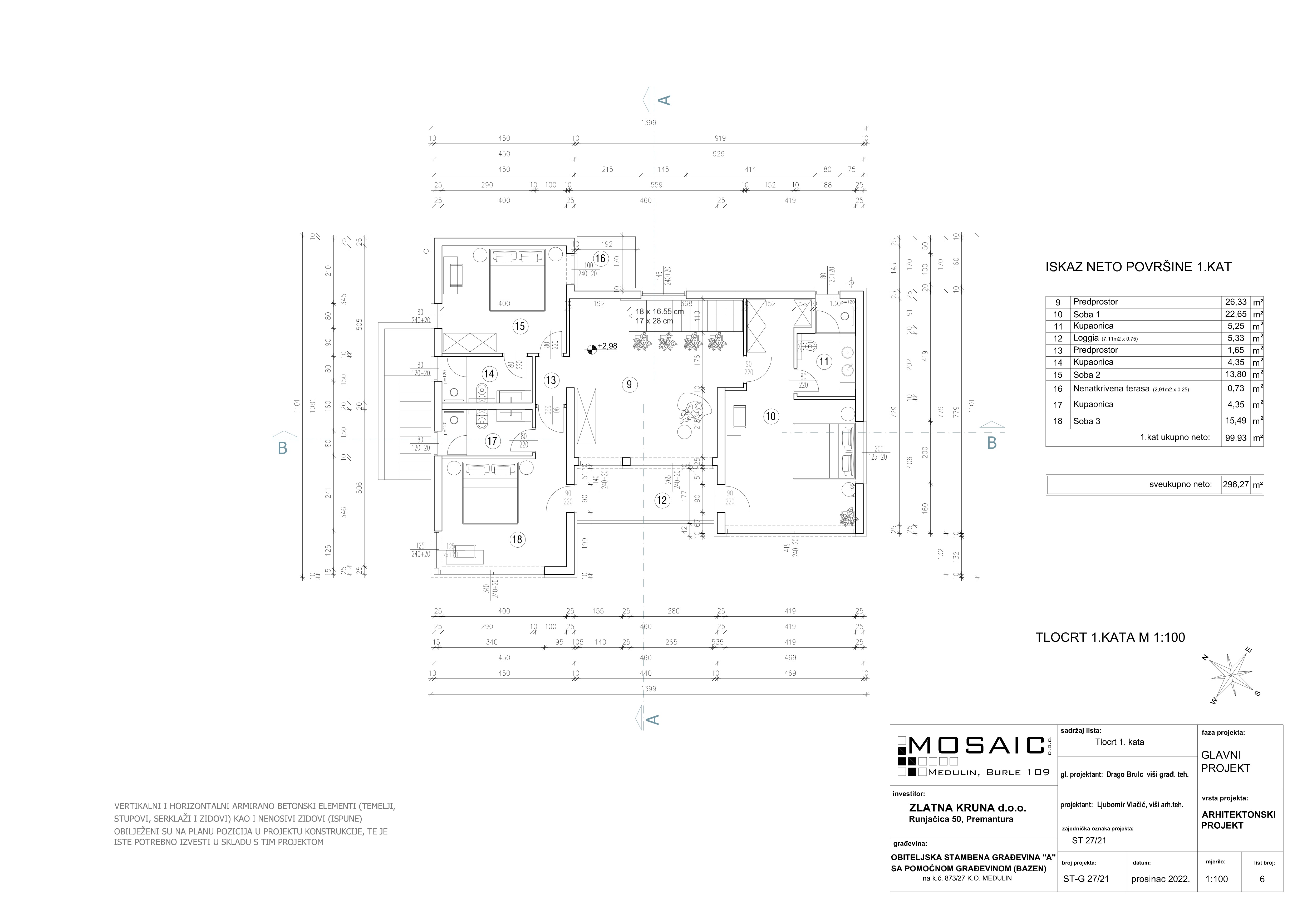 Villa A First Floor Plan